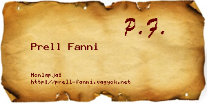 Prell Fanni névjegykártya